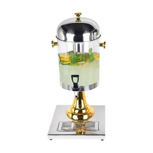 Db Portable 3L Plastic Single Tap <b>Drink</b> <b>Dispenser</b> Gold Plated Commercial Grade Round Freestanding Beverage Container - Product Image 3