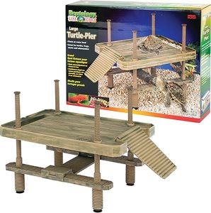 Reptology <span class=keywords><strong>Plateforme</strong></span> Moderne de Bain de Soleil pour Tortues Aquatiques |   Réservoir rectangulaire flottant en plastique pour usage intérieur |   Décoratif Toutes Saisons - Product Image 1
