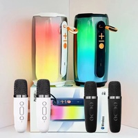 Système audio sans fil 5.0 tout-en-un pour karaoké, portable, extérieur, domestique, de bureau, avec écran intégral, lumière d'ambiance et caisson de basses