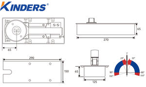Heavy Duty Floor <span class=keywords><strong>Spring</strong></span> Máquina de resorte de piso sin marco para puerta de vidrio Edificio de oficinas - Product Image 2