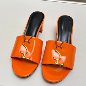Zapatillas de Mujer de Cuero Genuino de Alta Calidad, Sandalias de Tacón Alto Casuales de Lujo, Zapatillas Transpirables de Verano para Mujer para Exteriores - Product Image 6