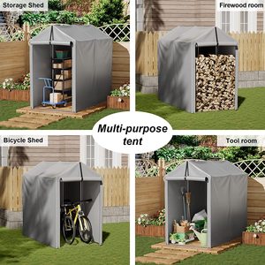 Abri de jardin extérieur 3 x 6 pieds, auvent portable, abri robuste, carport, <span class=keywords><strong>porte</strong></span> à fermeture éclair enroulable, rangement pour vélo, moto, revêtement en PVC - Product Image 5