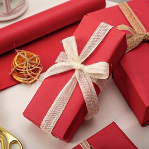 Yarcony Kraft Gift <b>Wrapping</b> <b>Paper</b> Roll Red 17 In X 33 Ft Recyclable Solid Color Craft <b>Paper</b> For Packaging Art Craft - Product Image 2