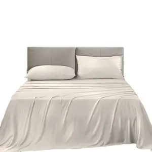 Set di lenzuola con angoli in bambù di lusso set di biancheria da letto in fibra di bambù da 3 pezzi