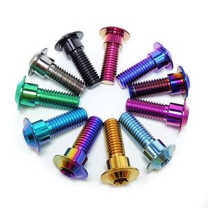 Винт для заднего крыла мотоцикла из титанового сплава, класс ISO/ASME 10, M1.25*15, с плоской головкой, анодированный, с боковой пластиной, ступенчатый, для дискового тормоза - Product Image 1