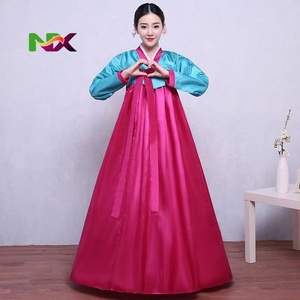 Costumes de danse traditionnelle coréenne pour femmes, ensembles de costumes de scène Hanbok, en polyester, style palais ancien - Product Image 2