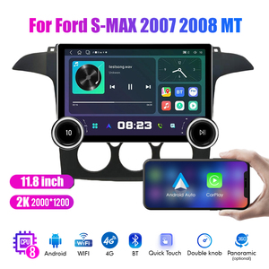วิทยุติดรถยนต์11.8นิ้วสำหรับ <span class=keywords><strong>Ford</strong></span> S-<span class=keywords><strong>MAX</strong></span> <span class=keywords><strong>2007</strong></span> 2008 Mt เพชรหน้าจอ QLED 2K 2Din เครื่องเสียงรถยนต์แอนดรอยด์เครื่องเล่นดีวีดี CarPlay DSP - Product Image 5