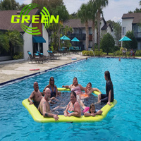 Usine verte Offre Spéciale île gonflable avec porte-gobelet Sunpad piscine flotteur nager flottant gonflable hamac d'eau