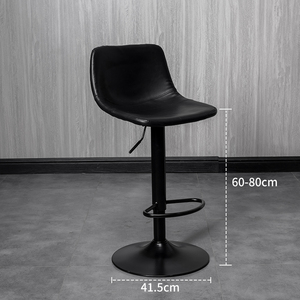 Taburete de Bar Ajustable Contemporáneo - Silla Alta de Lujo Simple con Giratorio y Respaldo <span class=keywords><strong>para</strong></span> Bar en Casa, Gimnasio - Product Image 3