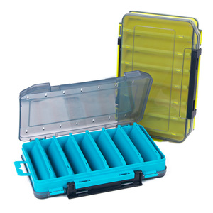 Boîte de rangement multifonctionnelle pour matériel de pêche, organisateur de leurres avec compartiments pour appâts et accessoires, bleu paon et citron - Product Image 1