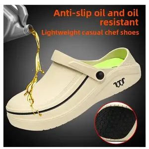 Zuecos Casuales para Hombre, Impermeables y Resistentes al Aceite, de Caña Baja, Antideslizantes, Zapatos de Chef, Sandalias de Trabajo para Médicos y Enfermeras - Product Image 5