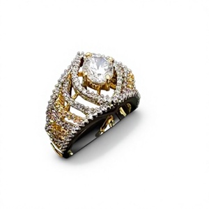 Bague élégante à la mode moderne de meilleure qualité avec finition dorée pour la fonction et la collection de vêtements de mariage pour les femmes et les filles à porter - Product Image 2