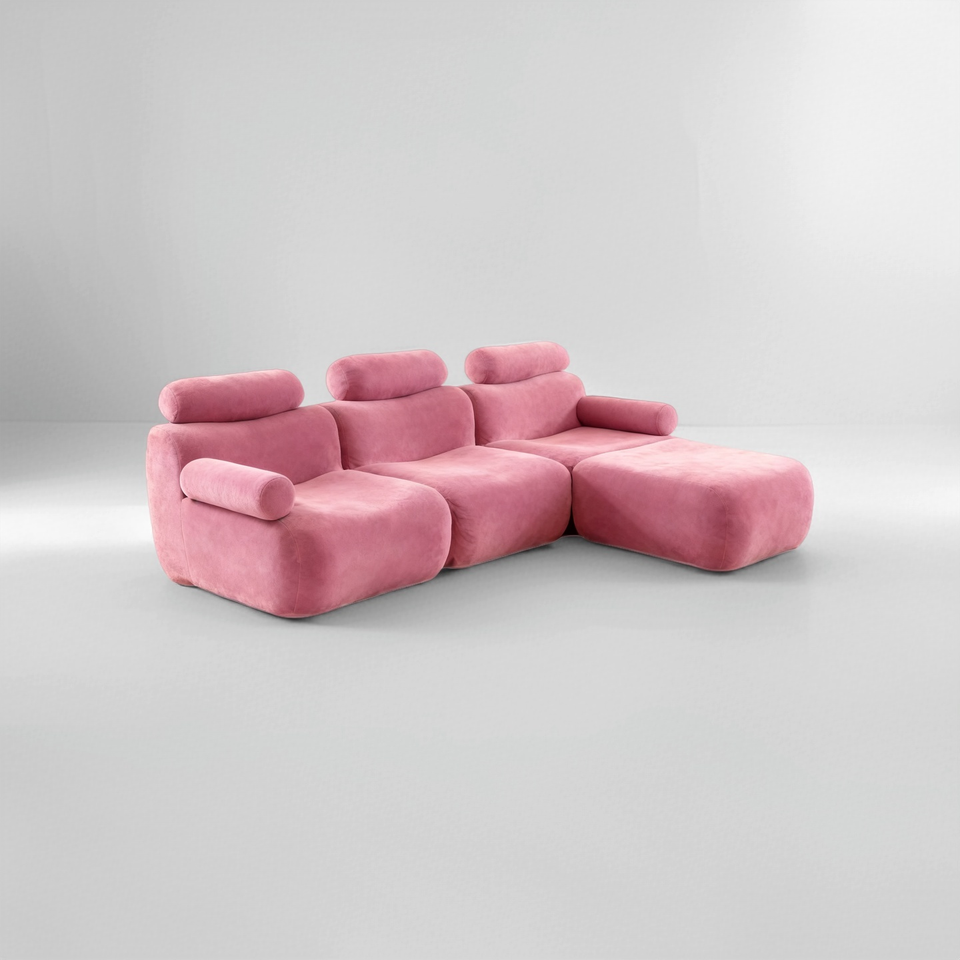 Photo inspiration: Gallery Detail: Modern Modular Square Sectional Sofa Bed Set Flannel Cover Sponge