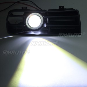 1Pair <b>LED</b> Fog <b>Lights</b> Angel Eyes Lamp Car Front Bumper Grille Grill Cover With <b>Wire</b> Kit for VW Golf MK4 98-04 - Product Image 3
