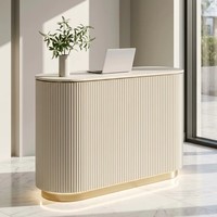 Nouveau 2026 – Comptoir de réception de bureau, salon, spa ou clinique, convertible, en bois, moderne, de luxe, avec LED, personnalisable, vente en gros