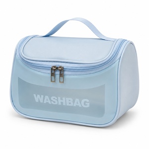 Sac de toilette semi-transparent en PU/TPU pour femme, organisateur de voyage suspendu, personnalisable avec logo OEM/ODM, vente en gros - Product Image 1