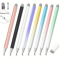 Elegante Lápiz Óptico Dual Capacitivo de Plástico y Metal con Punta Reemplazable para Pantallas Táctiles de iPhone, iPad y Android