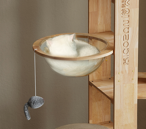 Tiragraffi con Struttura Intrecciata in Corda di Carta Similpelle Colonna in Corda di Canapa Palo in Corda di Sisal Legno Massello di Gomma Giocattolo da Arrampicata per Animali Domestici Torre Albero per Gatti - Product Image 6