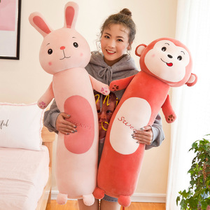 Adorable Almohada de Peluche Larga con Forma de Animal de Dibujos Animados, Conejo, León, Rana, <span class=keywords><strong>Mono</strong></span>, Compañero de Sueño Acogedor para Niños - Product Image 2