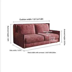 Wholesale Luxury Tufted Chenille Fabric <b>Sleeper</b> Sofa Modern Sofa <b>Bed</b> with Sturdy Metal Frame - Product Image 4