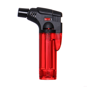 Single Flame Windproof Transparent Plastic Jet Flame Slant <b>Torch</b> Lighter with Lock Custom Logo - Product Image 3