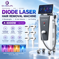 Machine d'épilation au laser diode esthétique avancée 4 longueurs d'onde 755nm 808nm 940nm 1064nm avec refroidissement par glace pour clinique