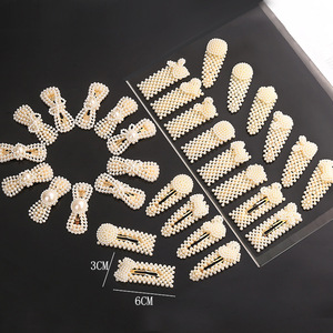 LRTOU Vente en gros d'accessoires de <span class=keywords><strong>cheveux</strong></span> pour femmes, barrettes géométriques simples, pinces à <span class=keywords><strong>cheveux</strong></span> en perles, pinces à <span class=keywords><strong>cheveux</strong></span> BB pour filles - Product Image 5