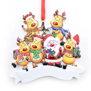 Pingente de árvore de natal, enfeite de pendurar para árvore de natal, decoração familiar, nome diy