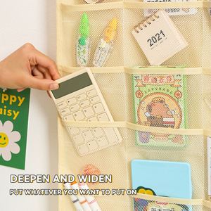 New Upgrade Double Sided Plaid <b>Storage</b> Hanging Bag Non-woven <b>Toy</b> Books <b>Storage</b> Bag Closet Wall-mounted Organizing Bag - Product Image 5
