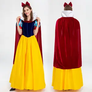Gaun Cosplay dewasa 2023 gaun putri gadis Snow White kostum pesta Halloween putri kartun dewasa wanita