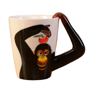 Tasse à café en céramique à motif zèbre 3D, design moderne, avec couvercle et paille, compatible lave-vaisselle et micro-ondes, cadeau idéal pour les fêtes - Vente chaude - Product Image 1