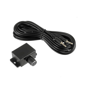 Contrôleur de <span class=keywords><strong>volume</strong></span> audio pour voiture, amplificateur de niveau avec câble d'extension AUX 3,5 mm de 5 m, kit de contrôle du bouton de basses - Product Image 3