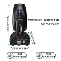 Projecteur Beam Spot Wash 3-en-1 300W 10R DMX512 TOPGM280W pour Éclairage Scénique DJ, Discothèque, Concert, Fête, Club, Mariage, Événement