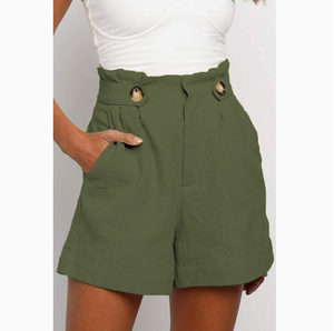 2024 Women's Casual High-Waisted <strong>Frilly</strong> Straight Leg <strong>Shorts</strong> New Solid Color Fashion <strong>Short</strong> Breathable Plus Size Women - Product Image 6