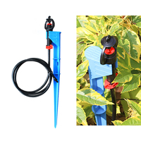 Plástico 360 °   Kit de Microaspersores Giratorios con Estaca para el Suelo, para Riego de Invernaderos, Árboles Frutales y Sistemas de Riego Agrícola