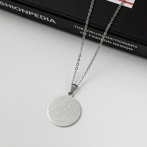 Joyería de acero inoxidable de alta calidad, colgante redondo de siete arcángeles, collar impermeable, collar de pentagrama de Salomón para hombres - Product Image 5