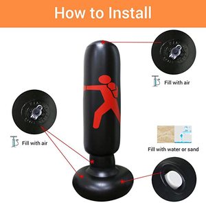 Tas <span class=keywords><strong>Boxing</strong></span> Anak-anak, Kantung Pukulan Berdiri Bebas Tiup Latihan Tendangan dari Stres 63 Inci - Product Image 5