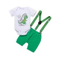 Neugeborene Baby kleidung Sommer Stram pler Cartoon Dinosaurier drucken Kleidung Set Outfit 1 Jahr alt Baby Boy Kleidung Sets