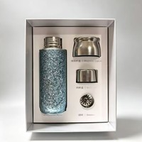 CHUFENG Nouvelle Bouteille d'Eau Isotherme avec Couvercle Magnétique en Titane Pur Brillant, Tasse de Voyage avec Infuseur à Thé, Gourde Isotherme Portable