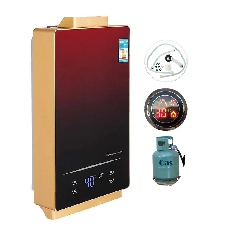 12L Propaan Boiler Tankless 3.2GPM Instant Boiler Led Display Boiler Met Douchekop Kit