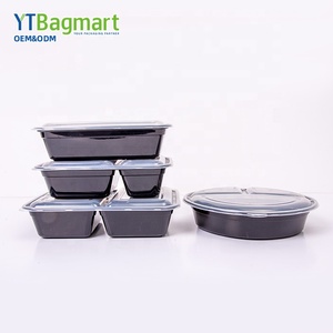 구획 BPA 무료 재사용 가능한 식사 준비 용기 밀폐 뚜껑이있는 플라스틱 식품 보관 트레이 전자 레인지 냉동고