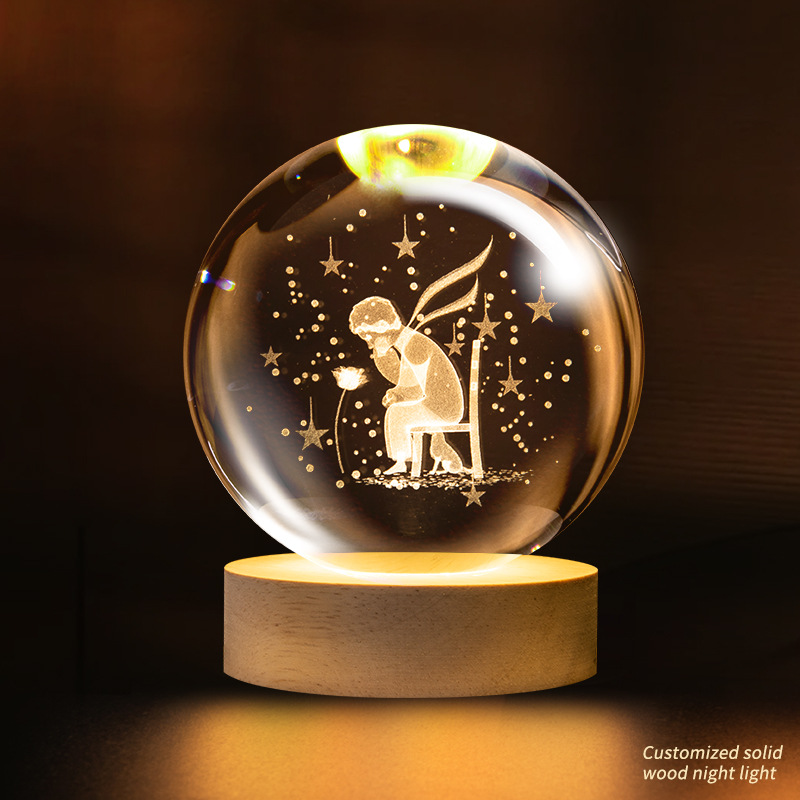 Crystal ball little prince and roses
