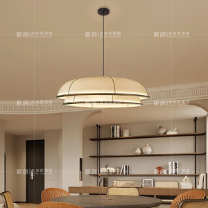 French Retro Style Pendant Lamp Round LED E27 Switch Control For <b>Dining</b> Bedroom <b>Lighting</b> 2025 New Design - Product Image 3