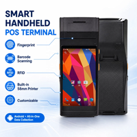 Terminal Genggam Android PDA 5,5 Inci WiFi NFC yang Tangguh dengan Pemindai Barcode & Printer Thermal 58mm Tersedia
