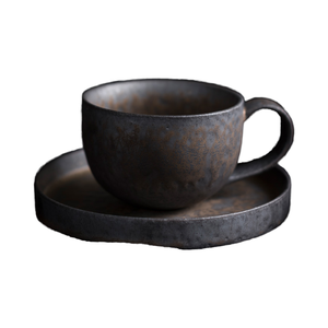 Tasses de voyage en céramique japonaise, tasse à café rétro, tasse à latte vintage, cadeaux d'affaires, noir - Product Image 4