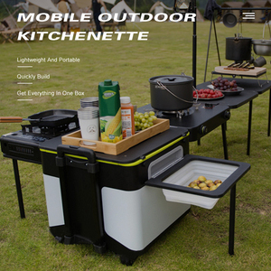 Cucina all'aperto scatola portaoggetti pieghevole stufa integrata a guida autonoma campeggio angolo cottura portatile campeggio Picnic cucina Mobile - Product Image 3