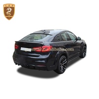 Kit de carrocería de fibra de vidrio estilo Car Parts para BMW X6 F16, parachoques delantero, faldones laterales, luz LED, alerón trasero.