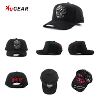 Casquettes de baseball personnalisées en coton noir de qualité supérieure 4ugear, 5 panneaux, broderie et strass, avec logo personnalisé