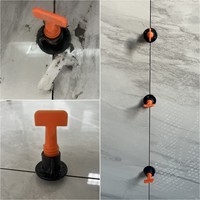 Niveau de carrelage intégré réutilisable en T, en acier inoxydable et plastique, sans dénivelement pour le carrelage grand format céramique et pierre