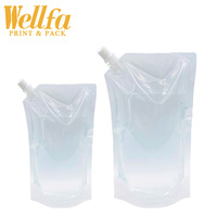 Sacs de recharge de savon liquide, emballage en plastique imprimé personnalisé biodégradable, sacs de recharge de détergent de blanchisserie, pochette à bec debout